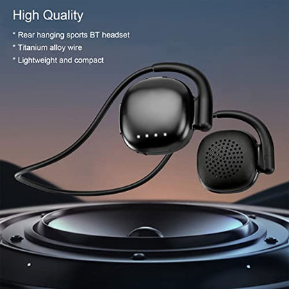 CHUYI Wireless Earphone Over Ear Wireless Bluetooth Headphones Behind The Head, Foldable Wireless Stereo Wrap Around Head Headset On-Ear Earphones for Workout Office Walking, 23Hrs Music Time (Black)