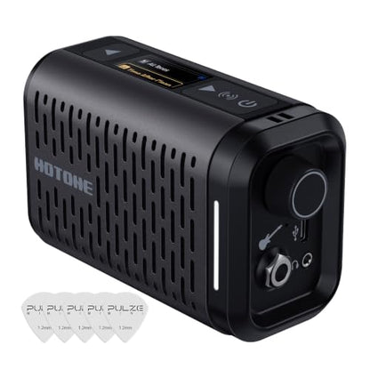 HOTONE Pulze Mini 5W Mini Ultra-Portable Smart Guitar Amp & Speaker | Ultra-portable amp & BT speaker in one.191 effects,200 tones(Presets), up to 20 user IRs &11-hr battery - color: Black