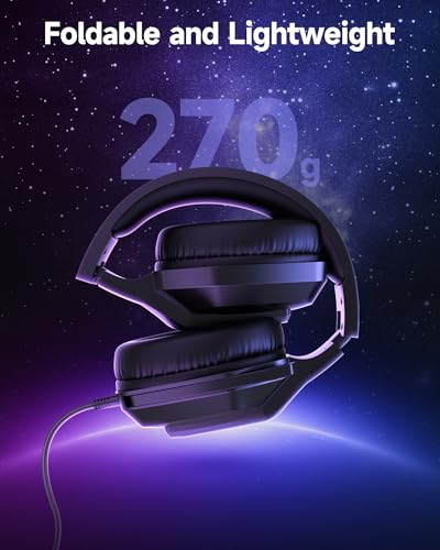 AOC Wired Gaming Headset, Headphones for Xbox Series PS5 PC Switch, Black | Surround Sound, Noise Canceling Over-Ear Gaming Mic, RGB Lights, 50mm Drivers, 3.5mm Jack - color: Matte Black
