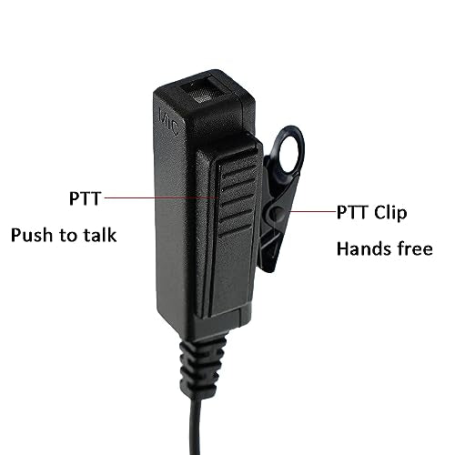 2-Wire Earpiece Compatible with Tait TP9400 TP8100 | 2-Wire Covert Tube, Quick-Disconnect, Kevlar PU; Compatible with Tait TP9500 TP3300