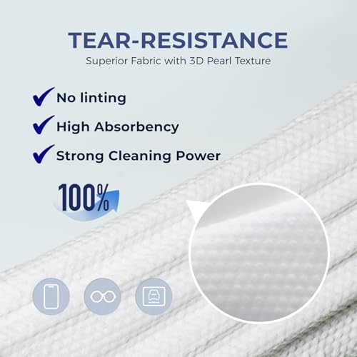 WELKIN Electronic Cleaning Wipes, 80 Count Streak-Free Screen Wipes | Fast & Easy Cleaning, Gentle Formula, Lint-Free Fabric, Includes Microfiber Cloth, Anti-Static, For Computers, Phones & TVs - size: 1 PACK