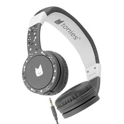 Tonies Foldable Wired Headphones for Kids - Comfortably Designed to fit On-Ear - Works with Toniebox 1 and All 3.5mm Devices - Gray - color: Gray