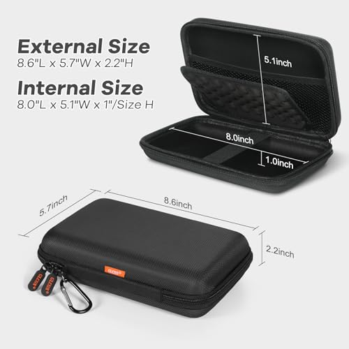 Shockproof Hard Shell Carrying Case for GPS, External Hard Drive - color: Black