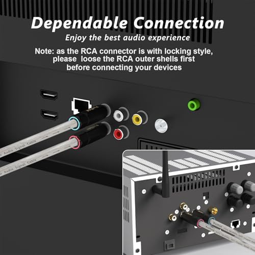 Preffair Silver Plated RCA Interconnect Cables, 3.3FT/1M, 2-Pack - color: silver plated, size: 3.3FT/1M