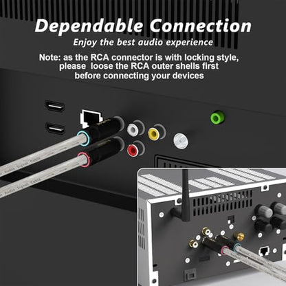 Preffair Silver Plated RCA Interconnect Cables, 3.3FT/1M, 2-Pack - color: silver plated, size: 3.3FT/1M