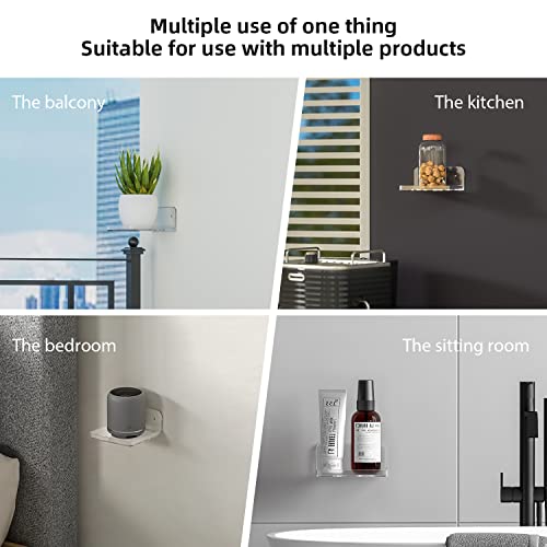 Wall Mount Floating Shelves for 2 Pcs Camera Mini Speaker Shelf Baby Monitor - Clear Mini Shelf Flexible Use for Wall Space in Bedroom Bathroom Kitchen Living Room - size: Small Clear