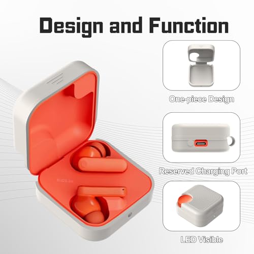 for CMF Buds/CMF Buds 2a Case with Cleaner Kit, Anti-Scratch Shockproof Silicone Protective Case with Lanyard Accessories,Front LED Visible(Off-White) - color: Off-White