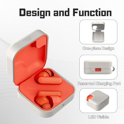for CMF Buds/CMF Buds 2a Case with Cleaner Kit, Anti-Scratch Shockproof Silicone Protective Case with Lanyard Accessories,Front LED Visible(Off-White) - color: Off-White