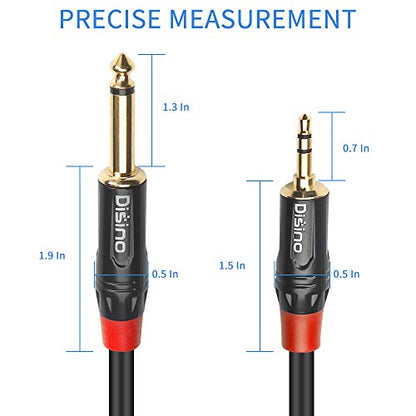 10 feet 1/4 to 1/8 Cable, Mono to Stereo Interconnect Adapter, Professional Quality, Incredible Durability - size: 10 Feet