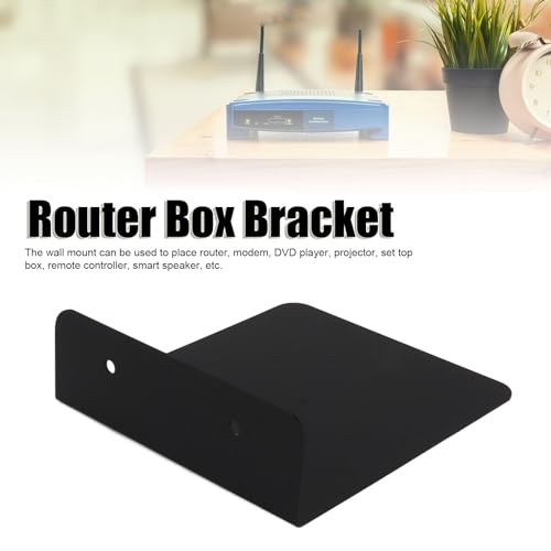 HERCHR Floating Metal Wall Mount Shelf, Aluminum Alloy Router Bracket for Projector,TV Cable Box, Router, Speaker, Sound Bar, Camera, Gaming, Decor Display (S)
