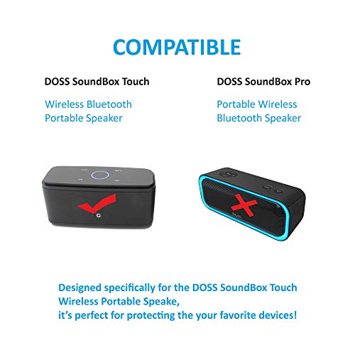 Case for Doss SoundBox Touch Wireless Bluetooth V4.0 Portable Speaker Protective Hard EVA Travel Shockproof Carrying Case Cover Storage Pouch Bag - Black - color: Black
