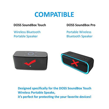 Case for Doss SoundBox Touch Wireless Bluetooth V4.0 Portable Speaker Protective Hard EVA Travel Shockproof Carrying Case Cover Storage Pouch Bag - Black - color: Black