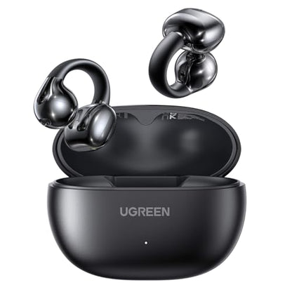 UGREEN HiTune S3 Open Ear Earbuds, Bluetooth 5.4, Clip on Earbuds, Black | Lightweight, Comfort, Wireless Headphones ENC Clear Calls, 30H Playtime, IPX5 Waterproof, for Driving Running Workout Cycling - color: Black
