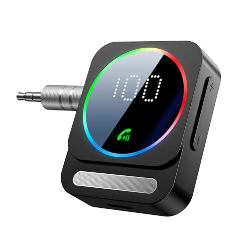 Bluetooth 5.3 Receiver for Car, Wireless Audio Adapter for Car/Home Stereo/Wired Headphones/Speaker, Bluetooth Aux Adapter, Dual AUX Outputs, RCA AUX 3.5mm Music Receiver - color: Black
