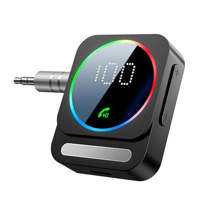 Bluetooth 5.3 Receiver for Car, Wireless Audio Adapter for Car/Home Stereo/Wired Headphones/Speaker, Bluetooth Aux Adapter, Dual AUX Outputs, RCA AUX 3.5mm Music Receiver - color: Black