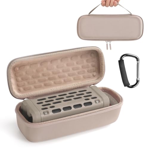 Hard Carrying Case for Turtlebox Ranger Speaker, Khaki | Travel Case & Protective Travel Case with Carabiner Hook & Handle, Shockproof Protective Speaker Storage Bag for Beach - color: Khaki Case