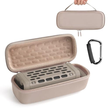 Hard Carrying Case for Turtlebox Ranger Speaker, Khaki | Travel Case & Protective Travel Case with Carabiner Hook & Handle, Shockproof Protective Speaker Storage Bag for Beach - color: Khaki Case