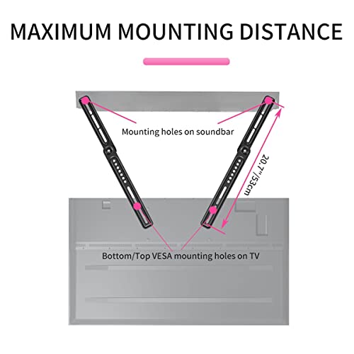 Universal Sound Bar Mount Bracket for Above/Under TV, Fits 23-65 Inch TVs, up to 22 lbs by XINLEI SBR301 - color: SBR301