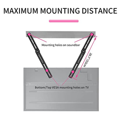 Universal Sound Bar Mount Bracket for Above/Under TV, Fits 23-65 Inch TVs, up to 22 lbs by XINLEI SBR301 - color: SBR301