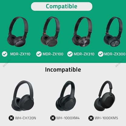 Geekria Shield Headphones Case Compatible with Sony MDR-ZX300, MDR-ZX110 and More, Replacement Hard Shell Travel Carrying Bag with Cable Storage (Black)