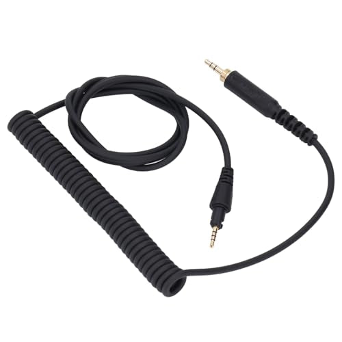 Dioche Headphone Cable Replacement with Locking Mechanism 3.5mm to 6.3mm Adapter for DJ Headphones HDJ Series Spring Extension Cord for Studio & Home Use