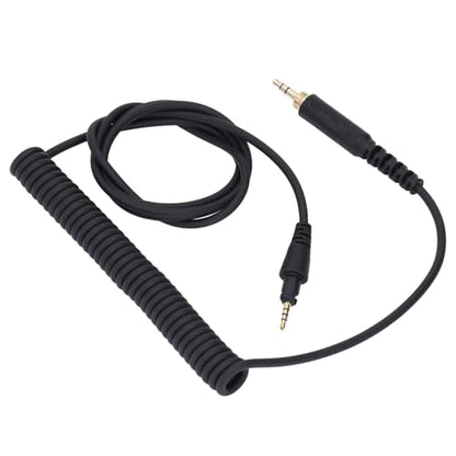 Dioche Headphone Cable Replacement with Locking Mechanism 3.5mm to 6.3mm Adapter for DJ Headphones HDJ Series Spring Extension Cord for Studio & Home Use