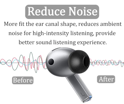 Galaxy Buds 3 Pro Memory Foam Tips Earbud, 4 Pairs Replacement Comfortable No Silicone Pain Noise Isolation Compatible with Samsung Galaxy Buds 3 Pro/Galaxy Buds 4 Pro - Black S/M/L/XL - size: S/M/L/XL