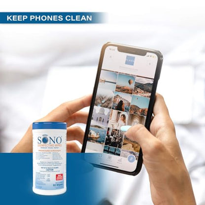 SONO Disinfecting Wipes - Alcohol-Free, No Bleach, Medical-Grade I Multi-Surface Cleaning for Home, School, Office, Hospital, Gym I Gentle on Electronic Devices I Everyday Use I 80 CT - size: 80 Count (Pack of 1)