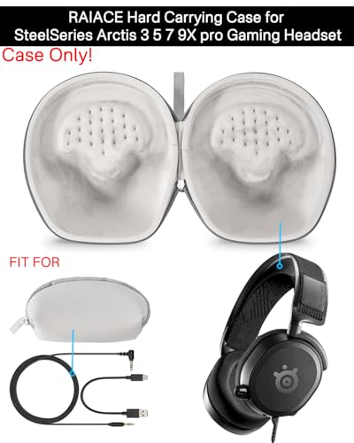 RAIACE Hard Carrying Case for SteelSeries Arctis 3 5 7 9X pro Gaming Headset, Protective Storage Travel Bag