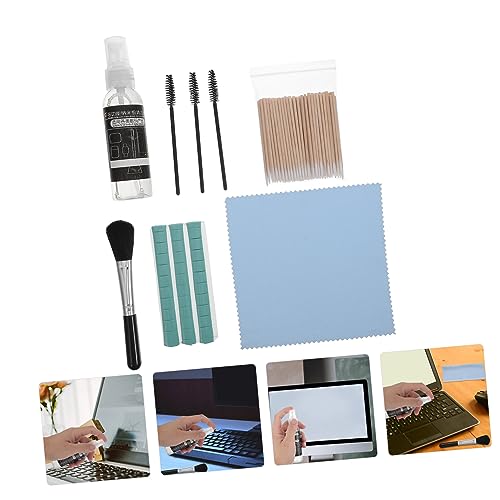 Angoily Headphone and Keyboard Cleaning Kit for Laptops and Phones Includes Headset Cleaning Brush and Microfiber Cloth for Electronics Maintenance