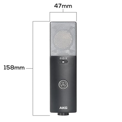 AKG Professional C114 Large Diaphragm Multi-Pattern Condenser Microphone–XLR Studio Mic for Podcasting, Streaming, Broadcasting & Music Recording, Cardioid/Omni/Figure-8, Low Noise, Sustainable Design - style: C114
