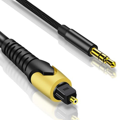 192KHz DAC Optical to 3.5mm Converter,Optical Audio Cable to AUX Cable Adapter,Digital to Analog Audio Converter for HDTV DVD Set-top Boxes (Unidirectional from O-ptical to A UX Only) Aux Cable - 3FT - size: 3FT