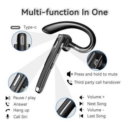 Ezytalux Bluetooth Headset for Truckers (Black)