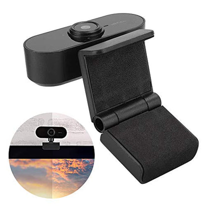1080P USB Webcam, HD Computer Camera with Microphone and 360 Degree Rotation, for Video Conferencing Online Teaching and Desktop Laptop PC (Black)