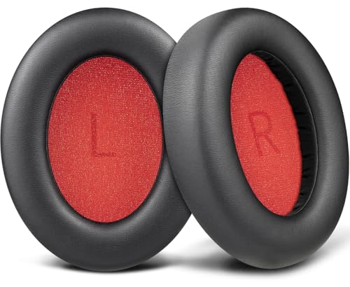 SOULWIT Earpads for 1MORE SonoFlow/SonoFlow SE/SonoFlow Pro Headphones, Ear Pads with Soft Protein Leather, Noise Isolation Foam - Black - color: Black