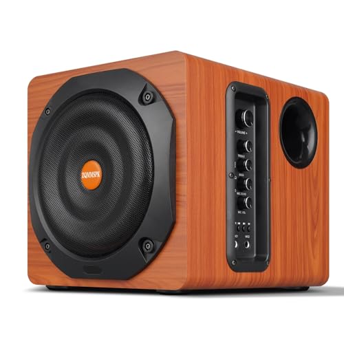 2.1 Computer Speakers with Subwoofer, 100W RMS, Bluetooth 5.3, Brown | A 6.5-inch subwoofer, wood cabinets and silk dome tweeters. AUX/RCA, optical and coaxial inputs for PCs, TVs and turntables. - color: Brown