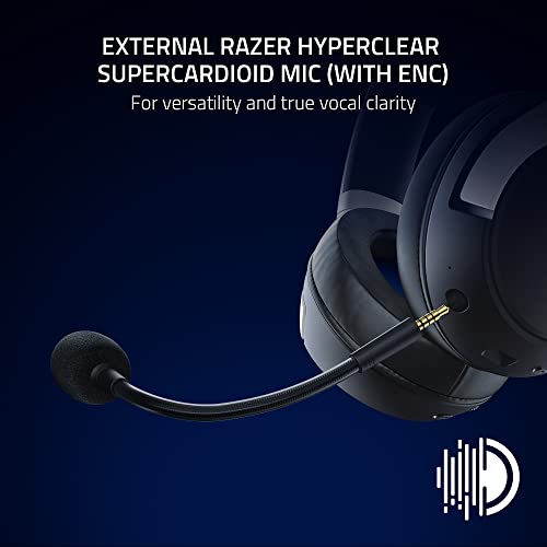 Razer Kaira Pro HyperSpeed Wireless Gaming Headset with Haptics for PlayStation 5 / PS5, PS4, PC, Mobile: Titanium 50mm Drivers - Hybrid Mic - Low Latency Bluetooth - 30 Hr Battery - White & Black - color: White/Black, style: Kaira Pro HyperSpeed