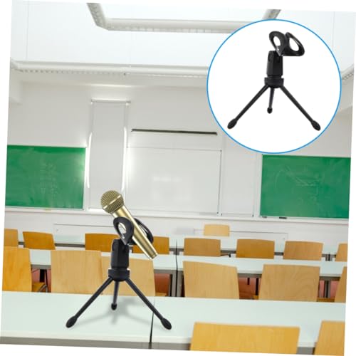 Generic 2pcs Microphone Stand Tripod Portable Plastic Table Holder for Conferences Live Streaming and Recording Lightweight Design for Easy Setup and Use