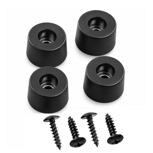 Rubber Isolation Feet 4-Pack with Stainless Steel Screws | Dense Rubber Anti-Vibration Damping Pads 40 lbs Per Pad | for Guitar Amplifier Subwoofer Turntable Studio Monitor AV Receiver