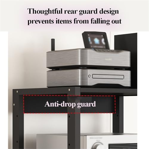 Audio Stand HiFi Rack Av Cabinet, Adjustable Height Audio Stand, Tv Gaming Console Receiver Rack, Home Office Club Theater Living Room,Black-50 * 40 * 131cm - color: Black