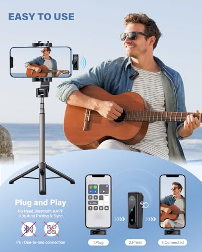 Wireless Lavalier Microphone for iPhone, Android & Laptops, Noise Cancellation, Auto Pairing, 24H Battery Life with Charging Case, USB C Mini Microphone for Vlogs, Interview, Podcasts, Live Streaming