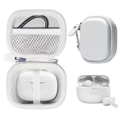 Case for JBL Vibe Beam True Wireless Noise Cancelling Earbuds (White) - color: White