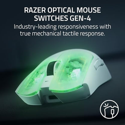Razer PC Esports Gaming Bundle: BlackShark V3 Pro Wireless ANC PC Gaming Headset + Viper V4 Pro Wireless Gaming Mouse — White