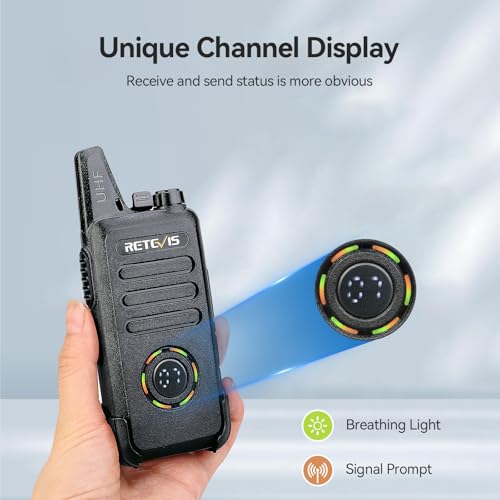 Retevis RT22S Walkie Talkies for Adults, 2 Way Radio with Earpiece(10 Pack) | For Daycare, Hospitality&Retail, Intuitive Channel Display, Lightweight Pocket-Friendly Design, FRS 22CH, All-Day Battery
