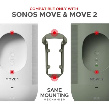 Move Speaker Wall Mount Bracket, Weatherproof, Green | Compatible with Sonos Move & Move 2, Including Mounting Accessories - color: Green
