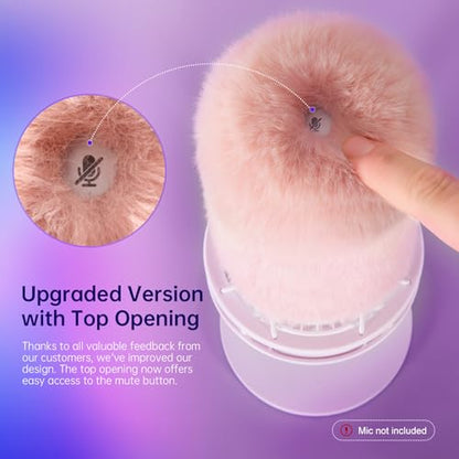 Windscreen/Pop-Filter for Hyperx QuadCast S Microphones -Foam Mic Cover for Filtering Wind Noise, Plosives and Hissing Noise (Furry-Pink)