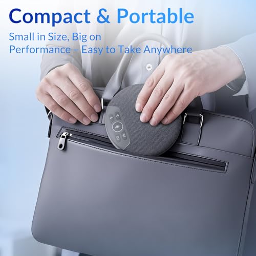 FreeChat Speakerphone, Conference Speaker with 4 Mics, 360° Enhanced Voice Pickup | AI Noise Reduction, AI Echo Cancellation, Auto Volume Balance, Plug & Daisy Chain, Full-Duplex Calling - color: Supports 2-Unit Daisy-Chaining