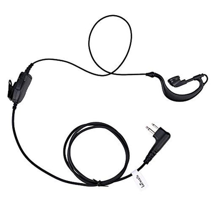 RDU4100 Earpiece, Compatible with Motorola RDM2070D CLS1110 CLS1410 CP185 CP200D 2 Way Radio with Mic PTT Walkie Talkie Headset Security Acoustic Tube Surveillance Headphone G Shape