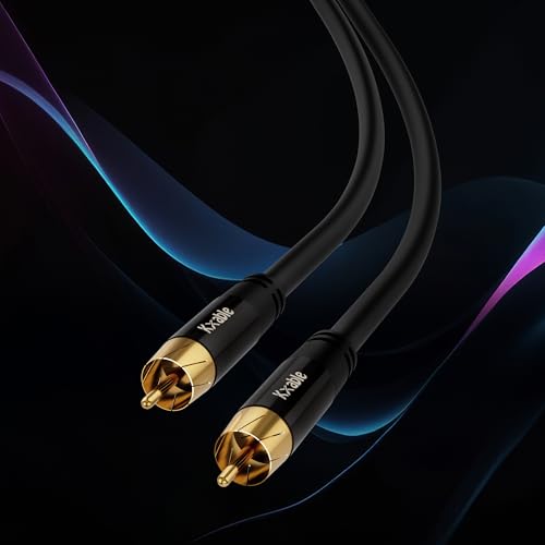 Kxable Subwoofer Cable RCA to RCA Audio Cable 75FT, Digital Coaxial Audio Cable, Premium S/PDIF RCA Cord for Home Theater, HDTV, Subwoofer, Hi-Fi System, Amplifier, Tinned Copper, Double Shielded - size: 75 FT