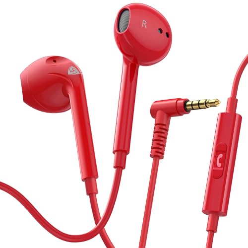 LUDOS Zenith Wired Earbuds in-Ear Headphones, 5 Year Warranty, Earphones - color: Red, size: 3.5 mm